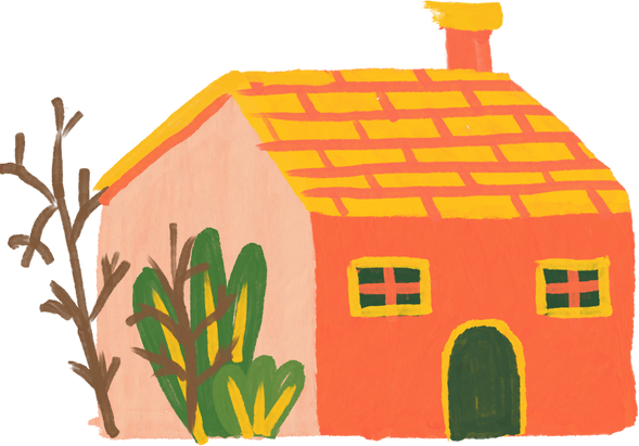 Handdrawn Chunky Simple Orange House